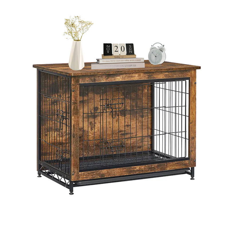 Деревенская коричневая крытая деревянная мебельная клетка в стиле собаки Деревенская коричневая крытая деревянная мебельная клетка в стиле собаки