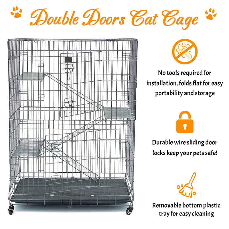 2/3/4-уровневой крупной внутренней проводной металлической клетки кошек с колесами 2/3/4-уровневой крупной внутренней проводной металлической клетки кошек с колесами