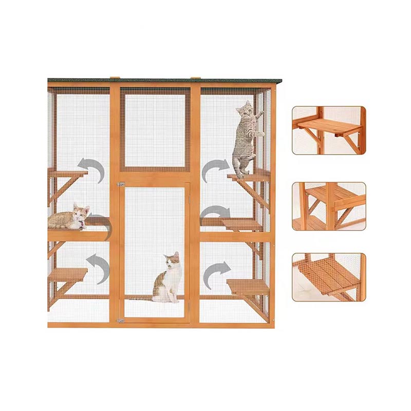 Деревянный кошачий дом водонепроницаемый кошачий клетка вилла Деревянный кошачий дом водонепроницаемый кошачий клетка вилла