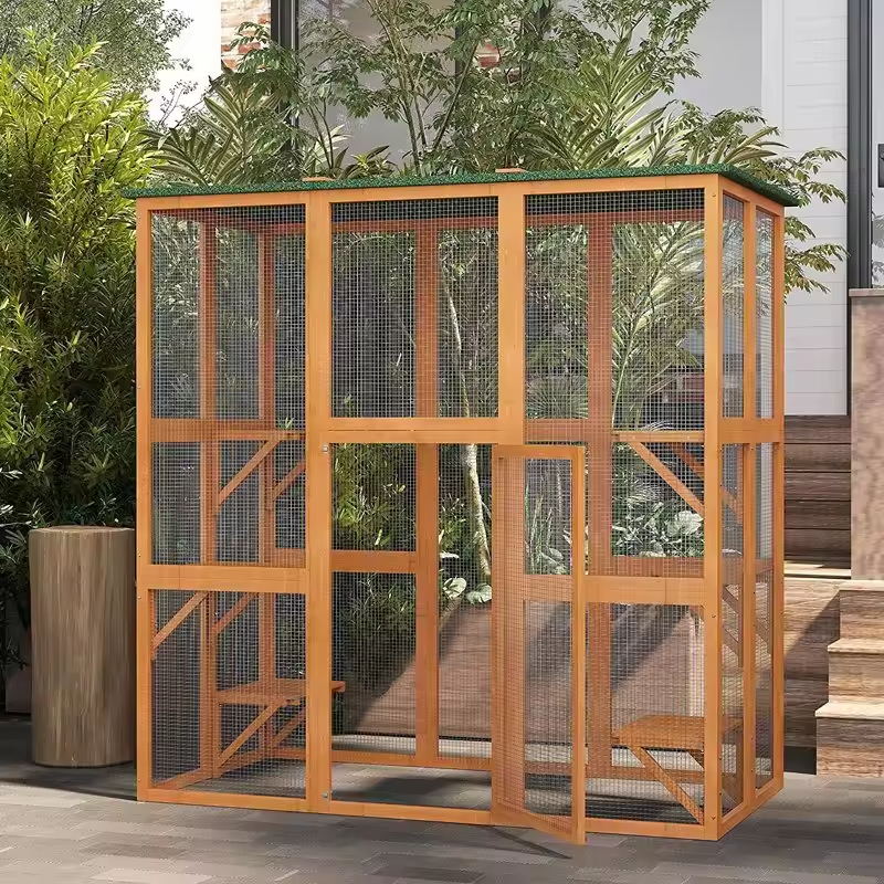 Деревянный кошачий дом водонепроницаемый кошачий клетка вилла Деревянный кошачий дом водонепроницаемый кошачий клетка вилла