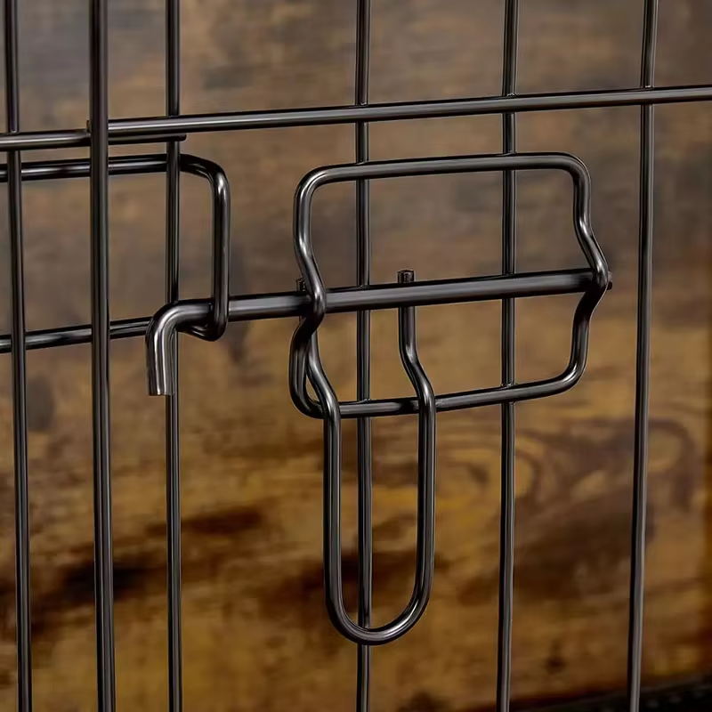 Деревенская коричневая крытая деревянная мебельная клетка в стиле собаки Деревенская коричневая крытая деревянная мебельная клетка в стиле собаки