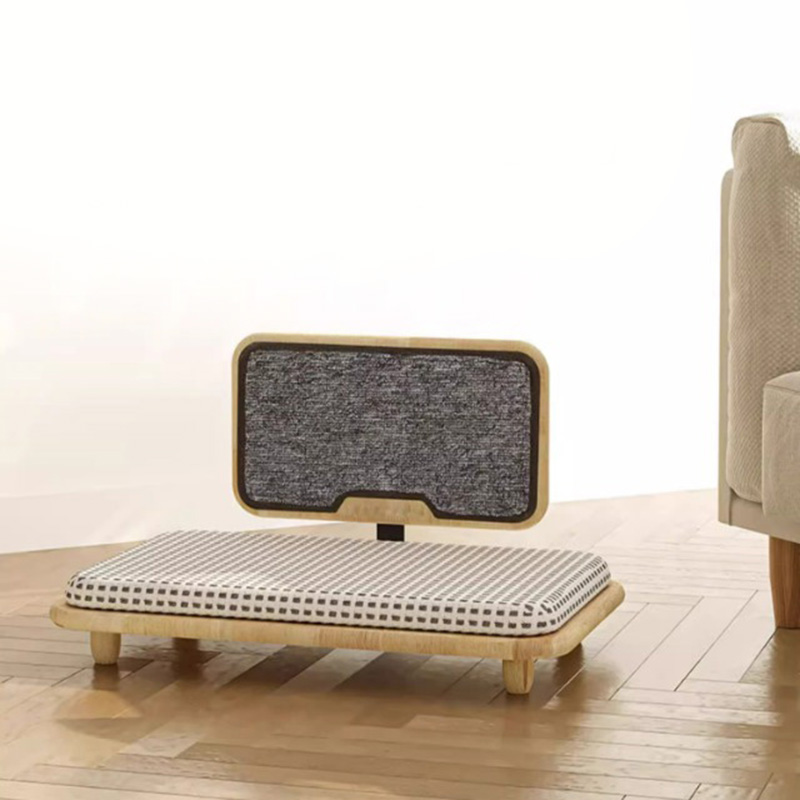 Сплошное дерево уютное гнездо кошачьего кровати с царапиной доской Сплошное дерево уютное гнездо кошачьего кровати с царапиной доской