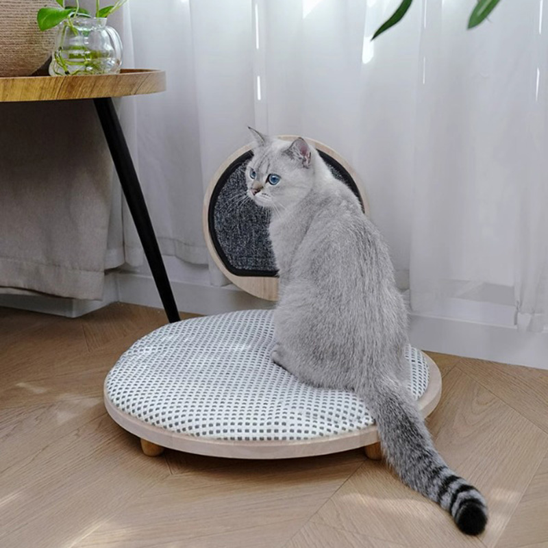 Сплошное дерево уютное гнездо кошачьего кровати с царапиной доской Сплошное дерево уютное гнездо кошачьего кровати с царапиной доской