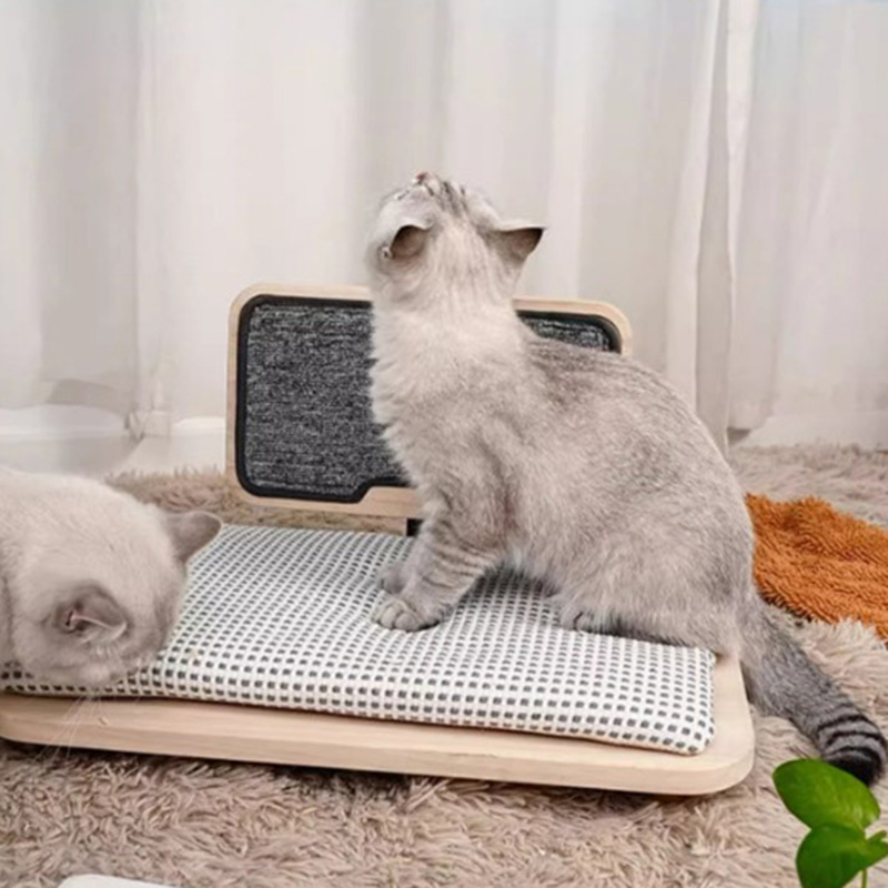 Сплошное дерево уютное гнездо кошачьего кровати с царапиной доской Сплошное дерево уютное гнездо кошачьего кровати с царапиной доской