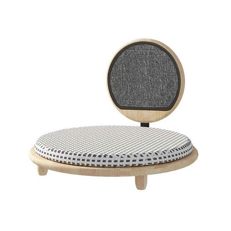 Сплошное дерево уютное гнездо кошачьего кровати с царапиной доской