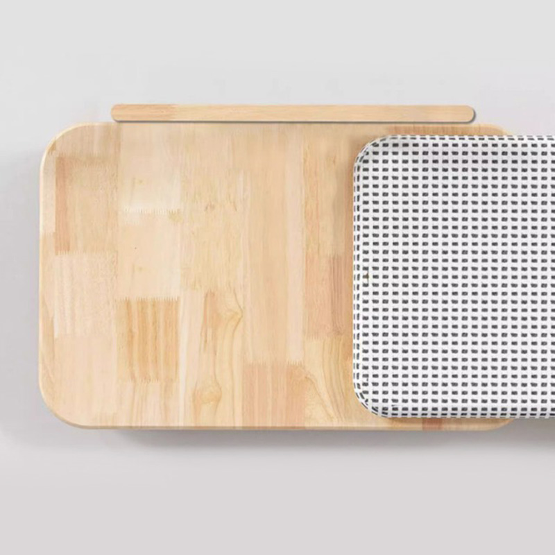 Сплошное дерево уютное гнездо кошачьего кровати с царапиной доской Сплошное дерево уютное гнездо кошачьего кровати с царапиной доской