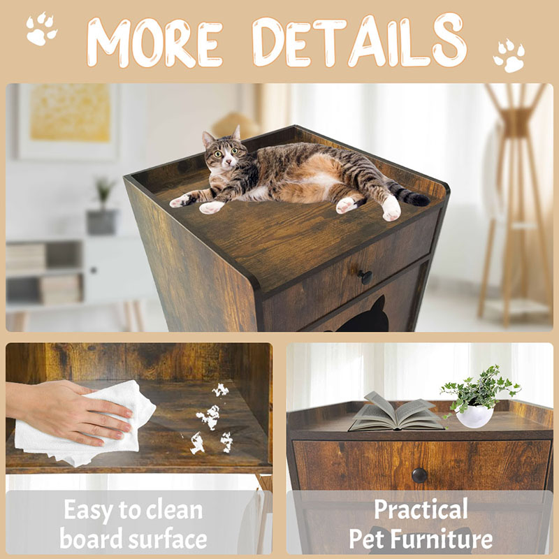 Телевизионная мебельная клетка кошек с ящиком мусора Телевизионная мебельная клетка кошек с ящиком мусора