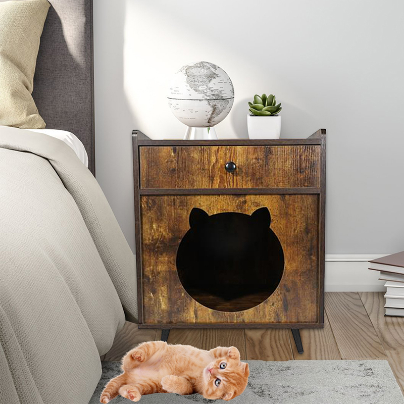 Телевизионная мебельная клетка кошек с ящиком мусора Телевизионная мебельная клетка кошек с ящиком мусора