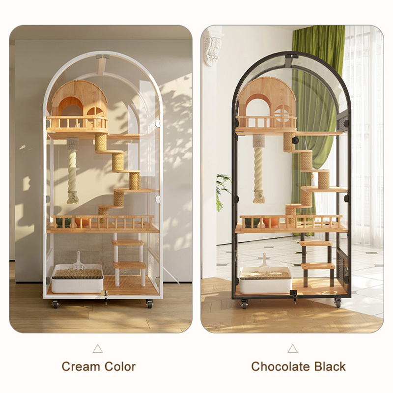 Внутренний деревянный кошачий дом отель панорамная вилла с твердым кошачьим корпусом Внутренний деревянный кошачий дом отель панорамная вилла с твердым кошачьим корпусом