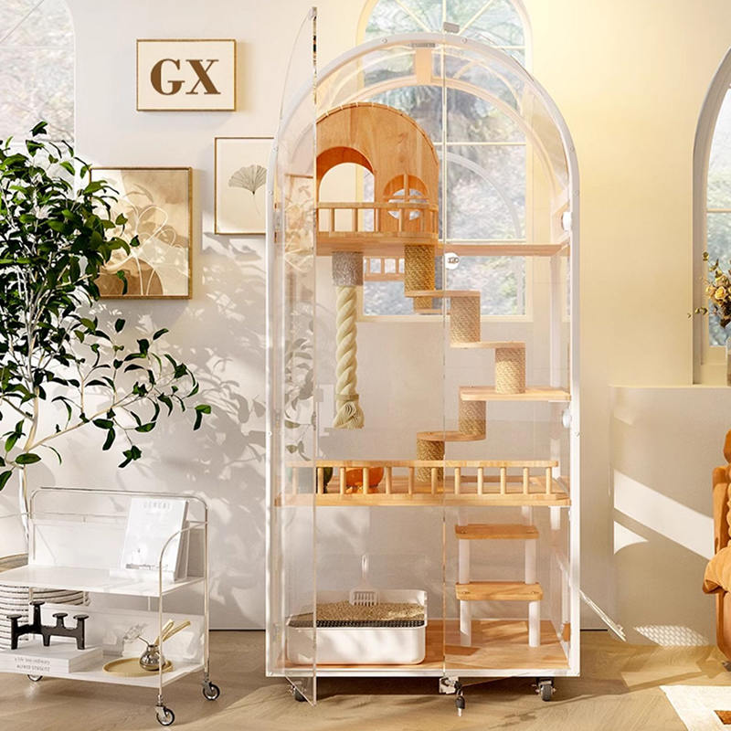 Внутренний деревянный кошачий дом отель панорамная вилла с твердым кошачьим корпусом Внутренний деревянный кошачий дом отель панорамная вилла с твердым кошачьим корпусом