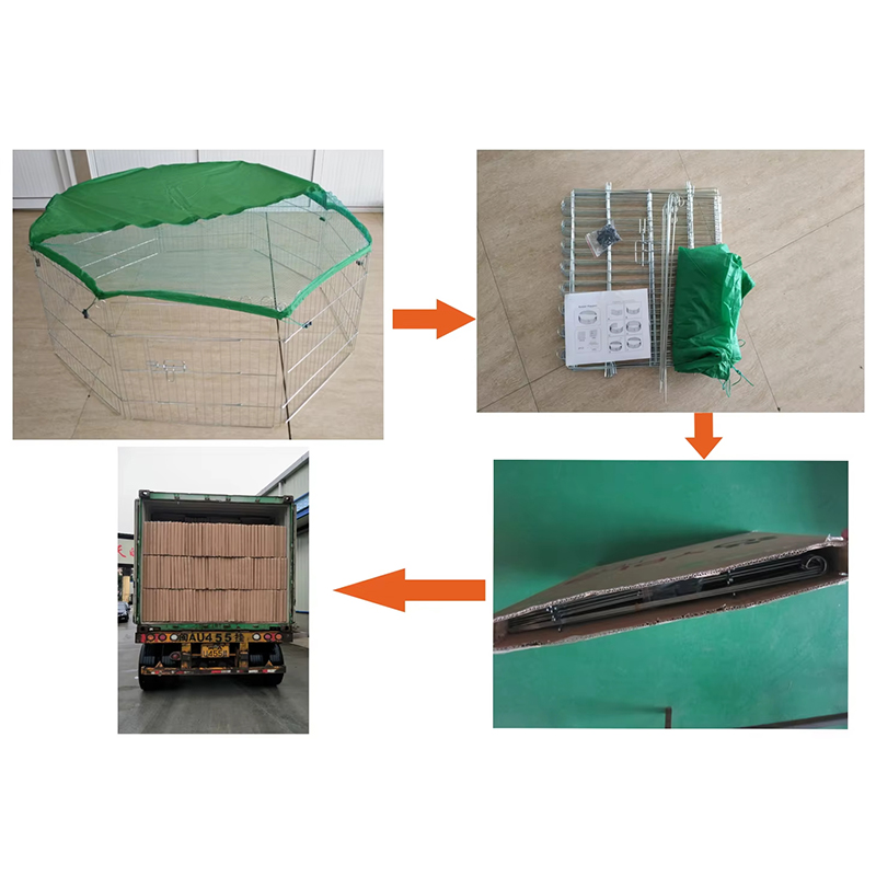 Складная проволока на открытом воздухе Metal Dog Playpen с верхней крышкой Складная проволока на открытом воздухе Metal Dog Playpen с верхней крышкой