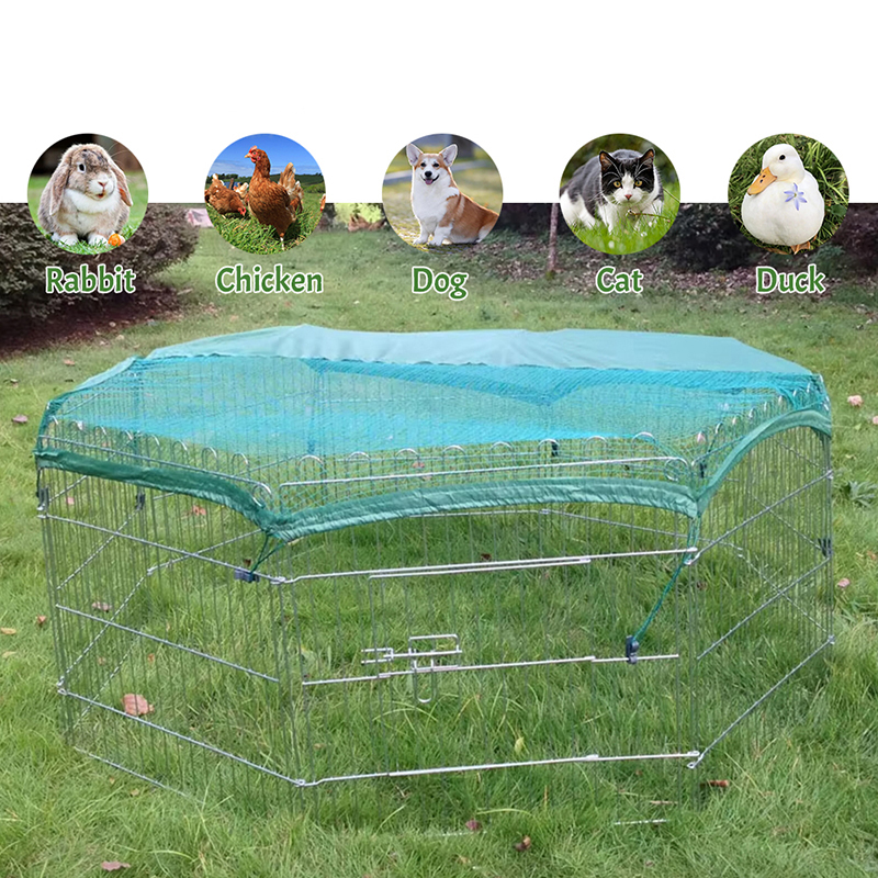Складная проволока на открытом воздухе Metal Dog Playpen с верхней крышкой Складная проволока на открытом воздухе Metal Dog Playpen с верхней крышкой