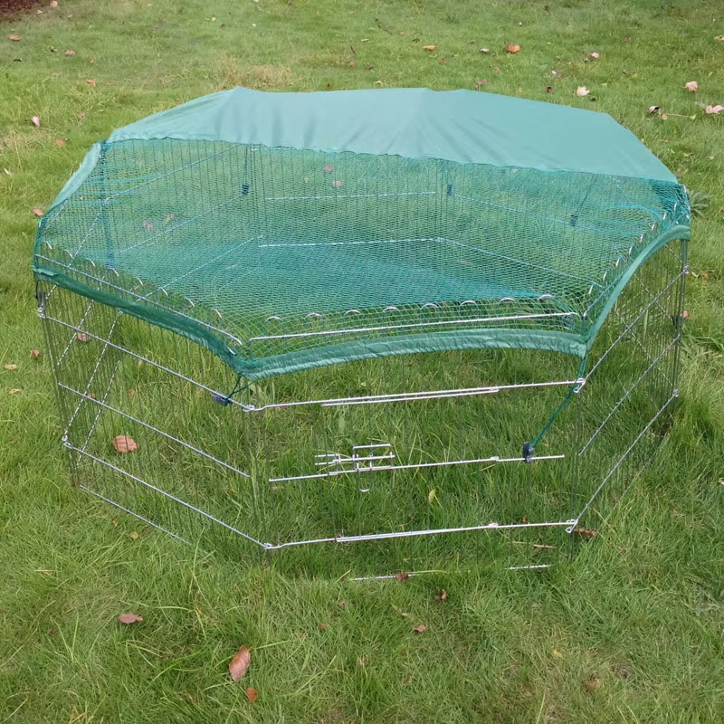 Складная проволока на открытом воздухе Metal Dog Playpen с верхней крышкой Складная проволока на открытом воздухе Metal Dog Playpen с верхней крышкой
