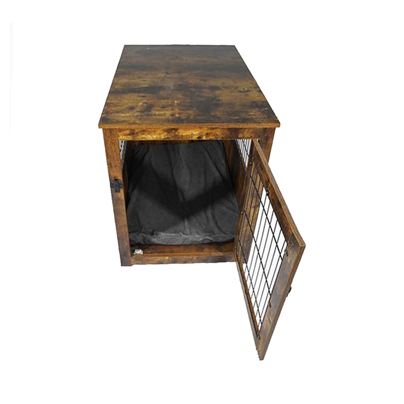 Деревянная металлическая собачья клетка в стиле мебели для маленьких животных Деревянная металлическая собачья клетка в стиле мебели для маленьких животных