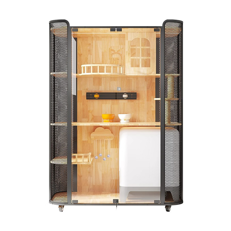 Резиновая деревянная кошачья шкаф панорамная вилла в клетке