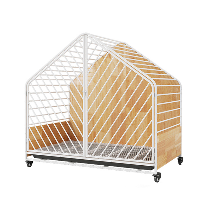 Клетка с большим деревянной стальной крытой собакой